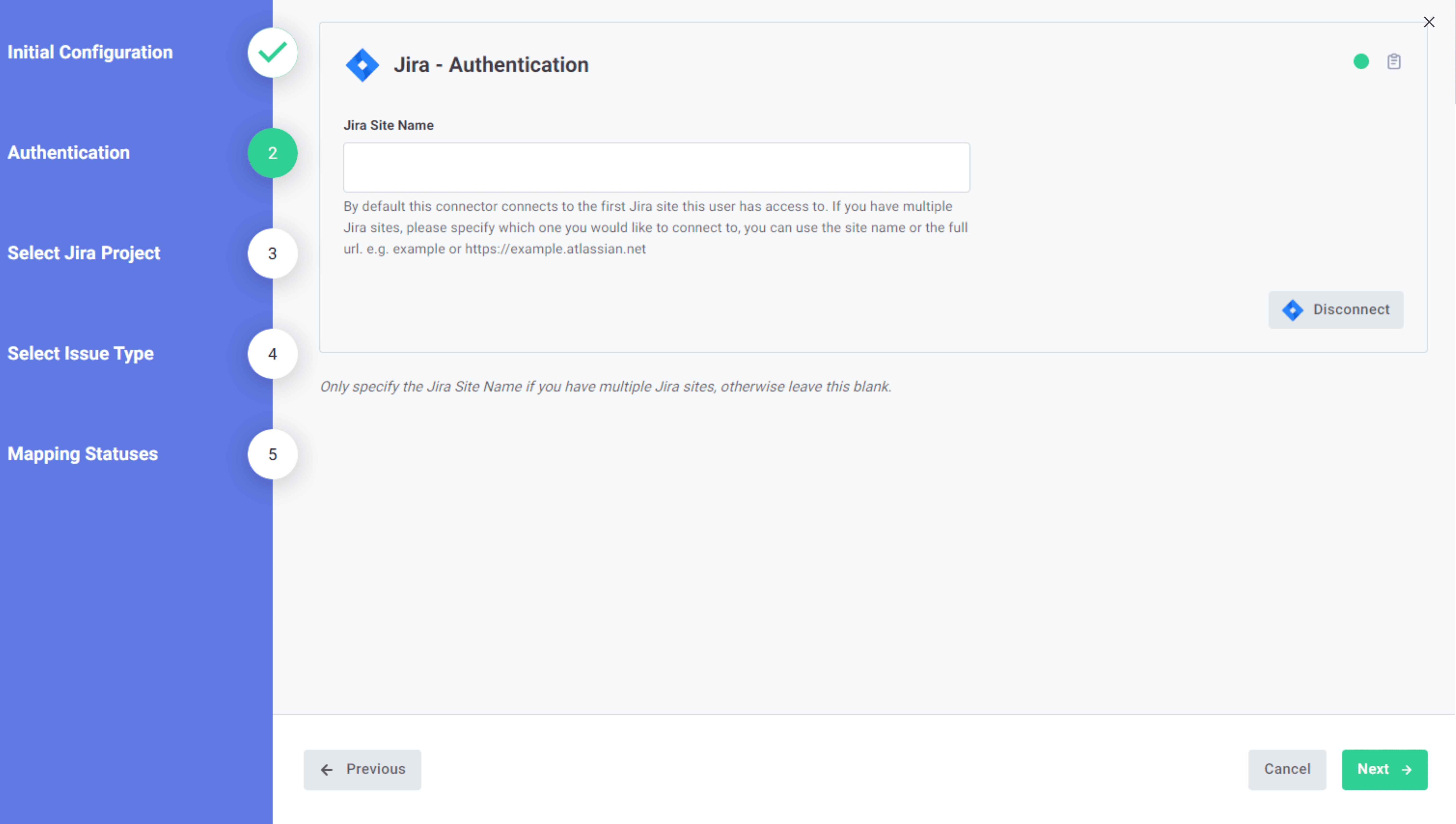Screenshot of Jira authentication